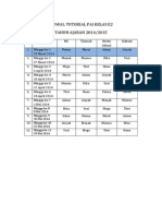 Jadwal Tutorial Pai Kelas E2