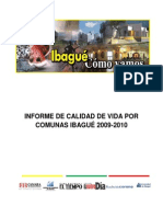 Informe de Calidad de Vida Por Comunas Ibagué 2009 PDF