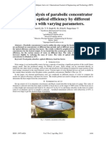 Thermal analysis of parabolic concentrator for finding optical efficiency