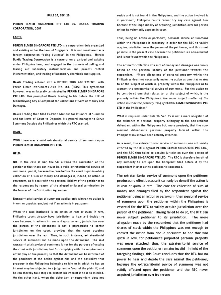 In Rem or Quasi in Rem. The Case For Collection of Sum of PDF