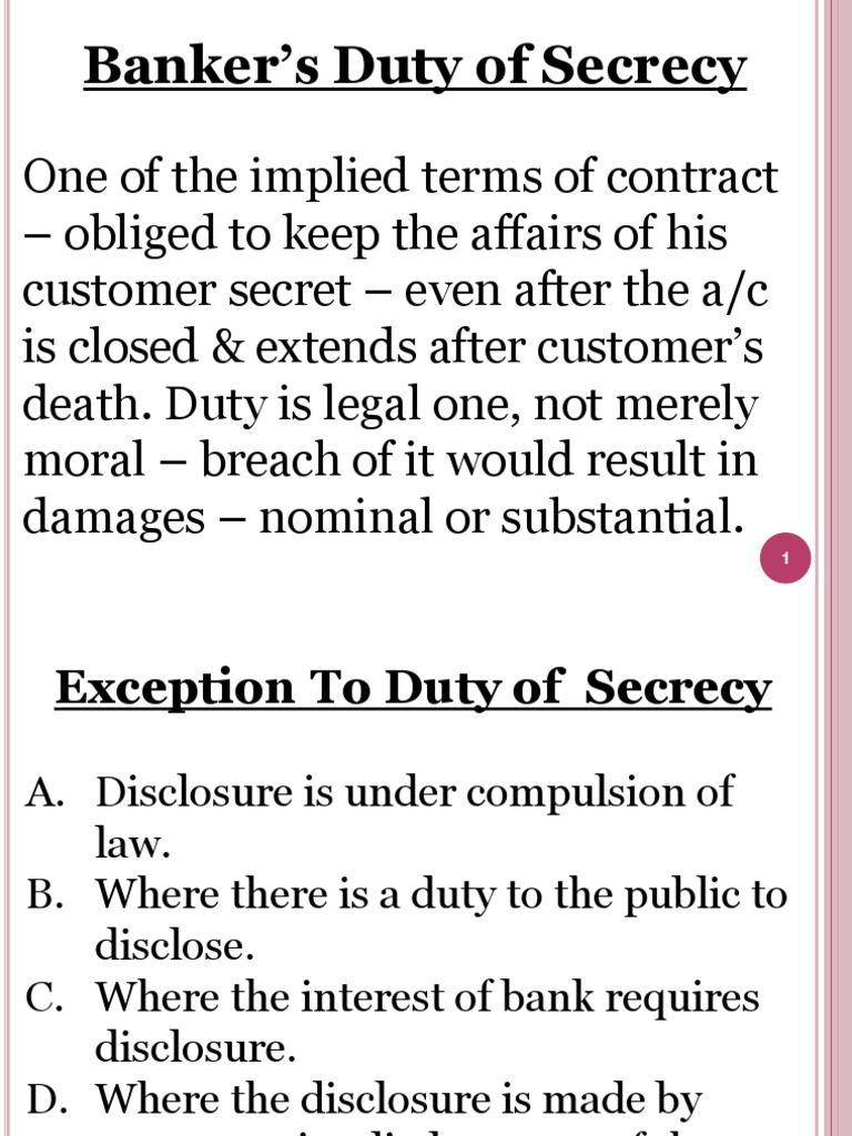 Is Duty Of Secrecy Legal? , Banking secrecy in Singapore – JRVPZ