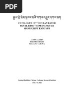 O - lJ-,J3-%%?-3:A-2!:-:I - .! - ($: Catalogue of The Ulan Bator Rgyal Rtse Them Spangs Ma Manuscript Kangyur