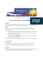 Essay Contest Rules On West Philippine Sea: 115 East 57th Street, Suite 1430 New York, NY 10022