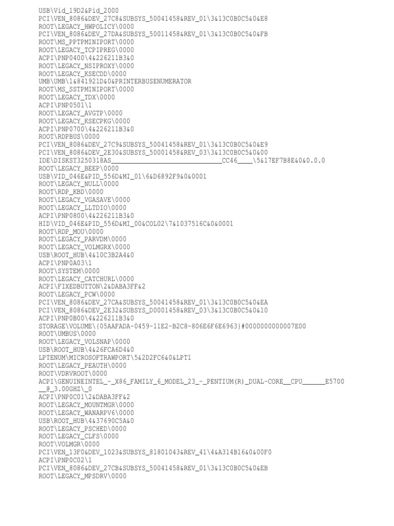 Device IDs and ACPI Information | PDF | System Software | Classes Of ...