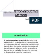 Hypothetico-Deductive Method: Parul Agarwal A001