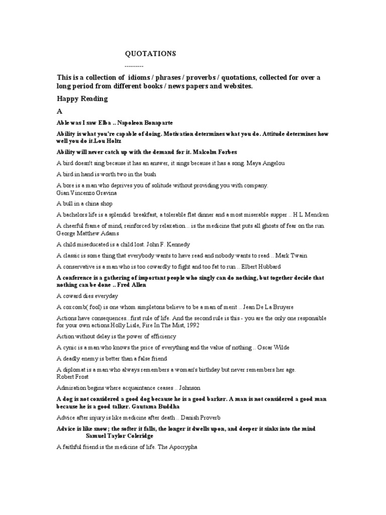 Collection of Inspirational Quotations | PDF | Conscience | Pessimism
