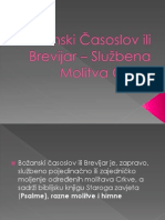 Božanski Časoslov Ili Brevijar - Službena Molitva Crkve