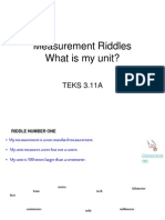 Measurement Riddles What Is My Unit?: TEKS 3.11A