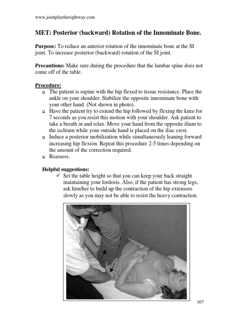 Muscle Energy Techniques for Innominate Rotation | PDF | Anatomical ...