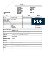 New Call Sheet Proformance