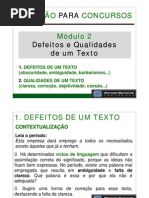 Curso de Redação para Concursos - Módulo II - Aula 01 - Defeitos e Qualidades de Um Texto