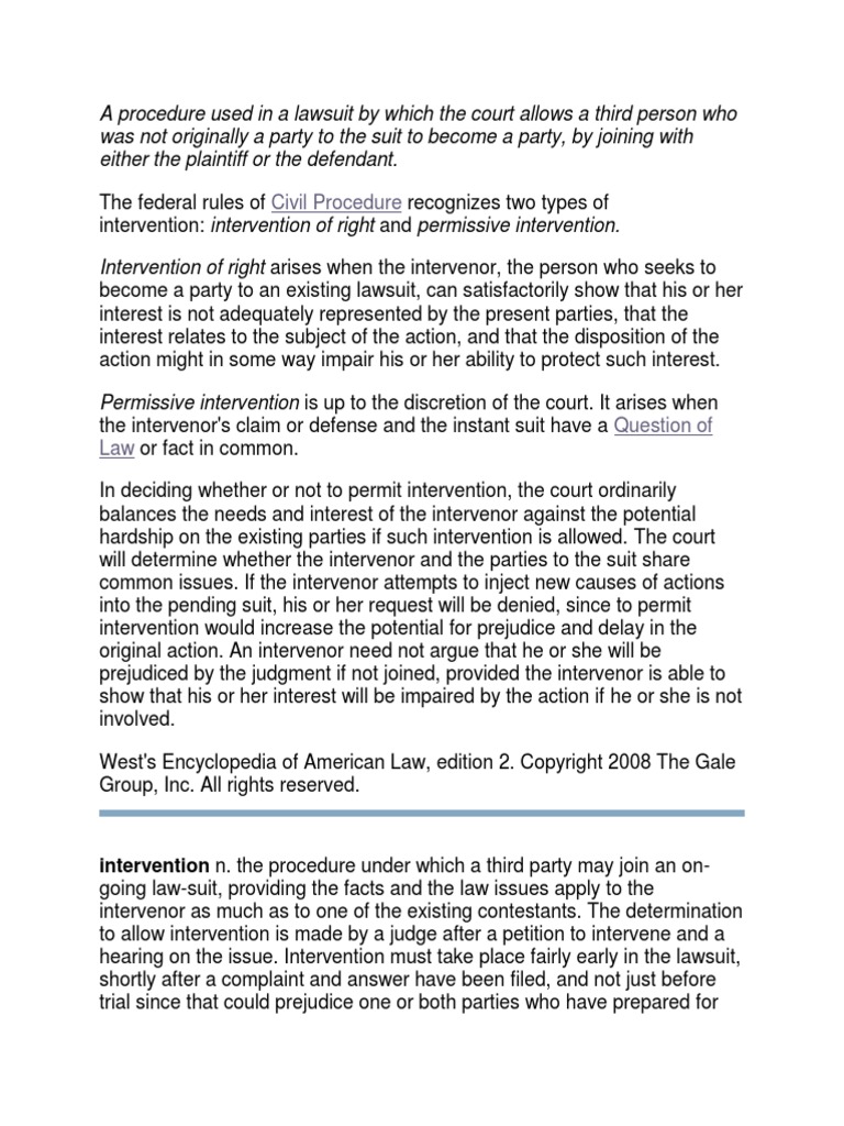 Understanding Motion to Intervene | PDF | Intervention (Law) | Lawsuit