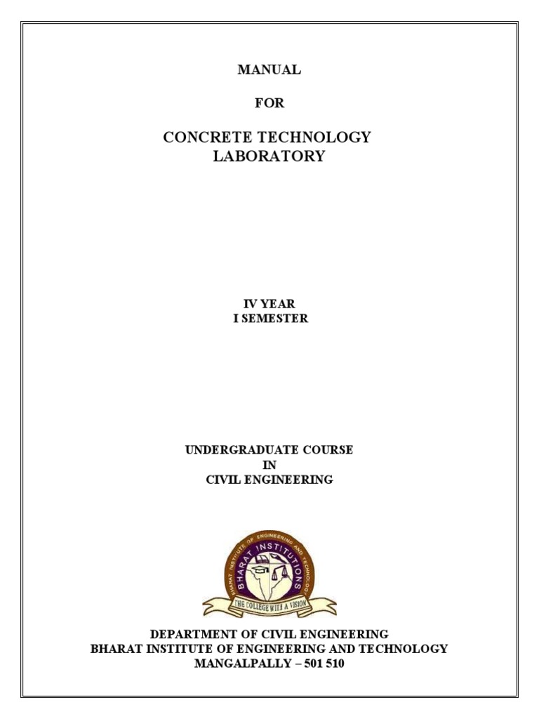 Concrete Lab Manual PDF Porosity Concrete