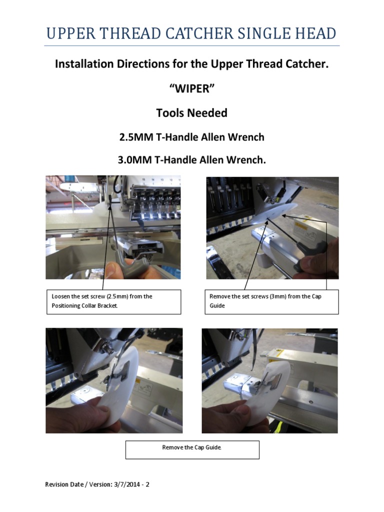 Upper Thread Catcher-Wiper | PDF