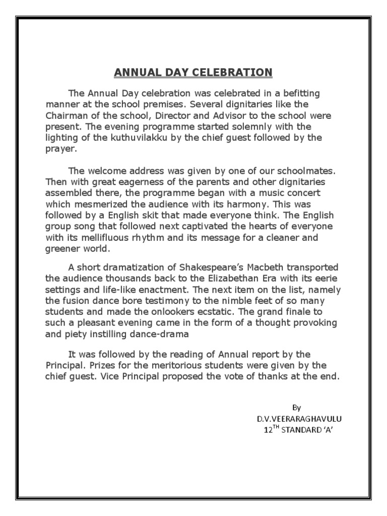 Annual Day Celebration PDF