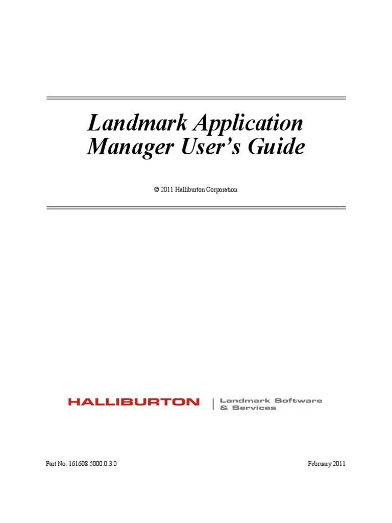 Landmark Application Manager User's Guide: © 2011 Halliburton ...