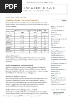 My Knowledge Bank_ Healthcare Stocks - Singapore Companies