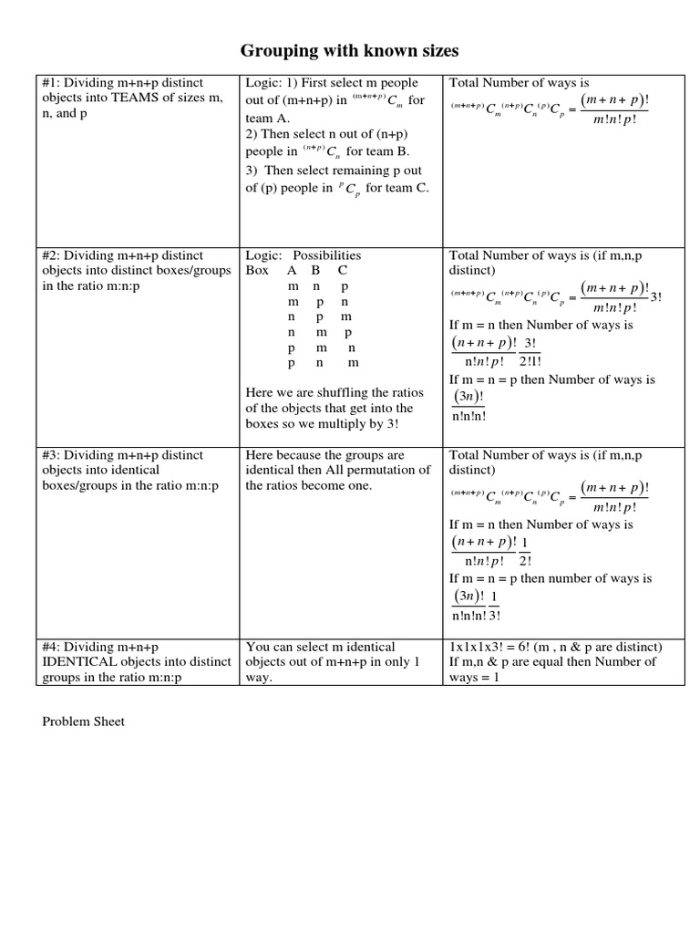Distribution Into Groups Sheet | PDF | Teaching Methods & Materials