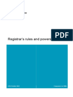 Registrar's Powers