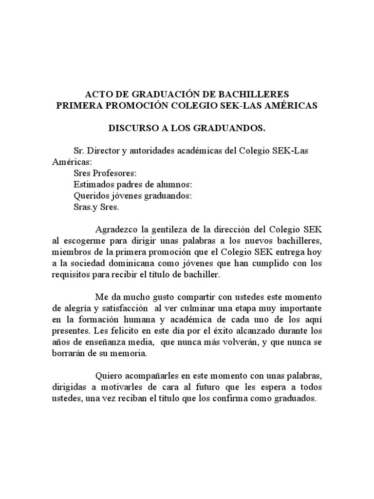 ACTO DE GRADUACIÓN DE BACHILLERES