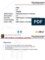 ERP - Unit 14 - ERP Vendors, Consultants, and Users - PPT - Final Reveiw