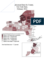 Unemployment Rates by County, New York State, February 2014