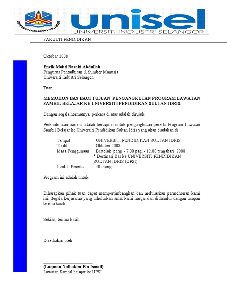 Surat Mohon Ke Upsi Pdf