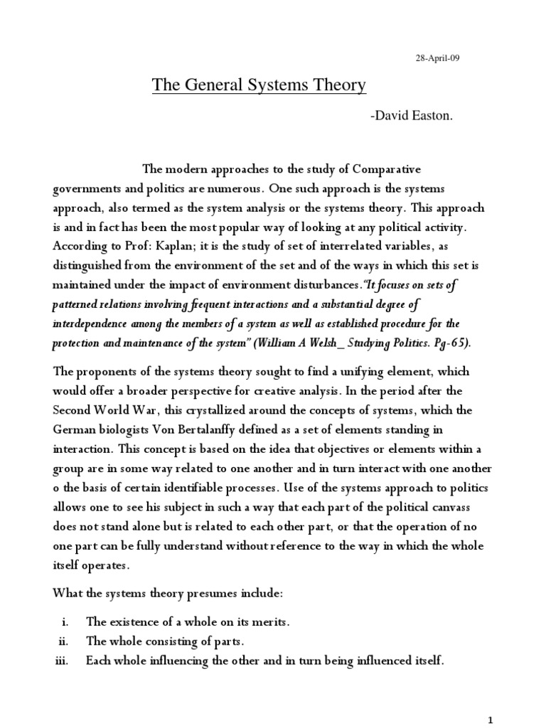 The General Systems Theory | PDF | Systems Theory | System