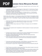 Contoh Surat Perjanjian Sewa-Menyewa Rumah