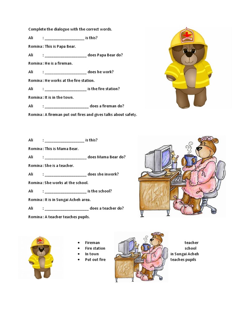 Complete The Dialogue With The Correct Words