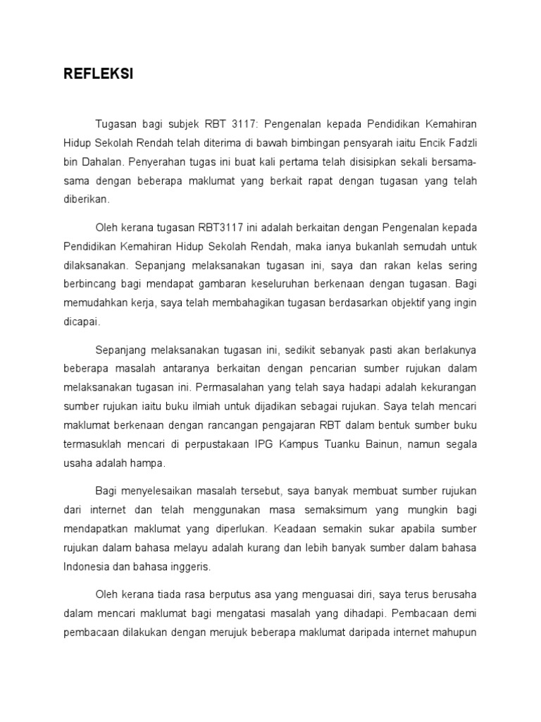 Refleksi Rbt Pdf