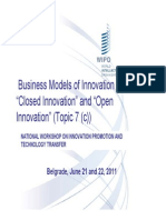 Business Models of Innovation - Closed vs Open