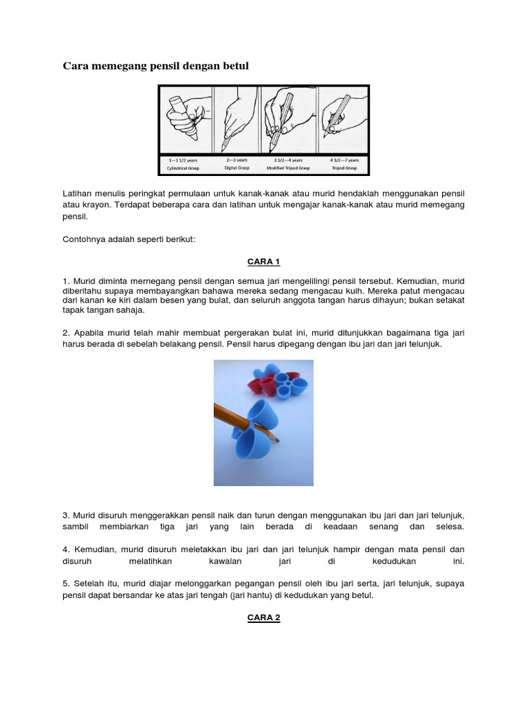 Cara Memegang Pensil Dengan Betul Pdf