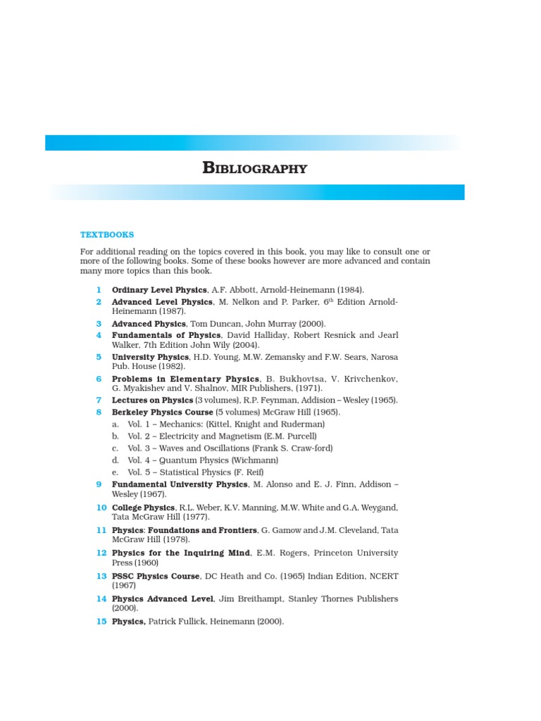Physics Bibliography for Further Reading | PDF | Scientific Theories ...