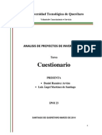 Cuestionario de Analisis de Proyectos de Inversion