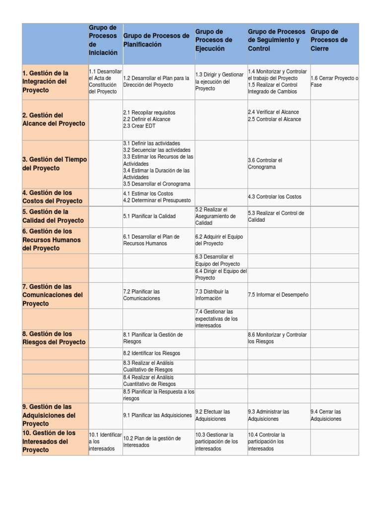 Matriz de Procesos | PDF