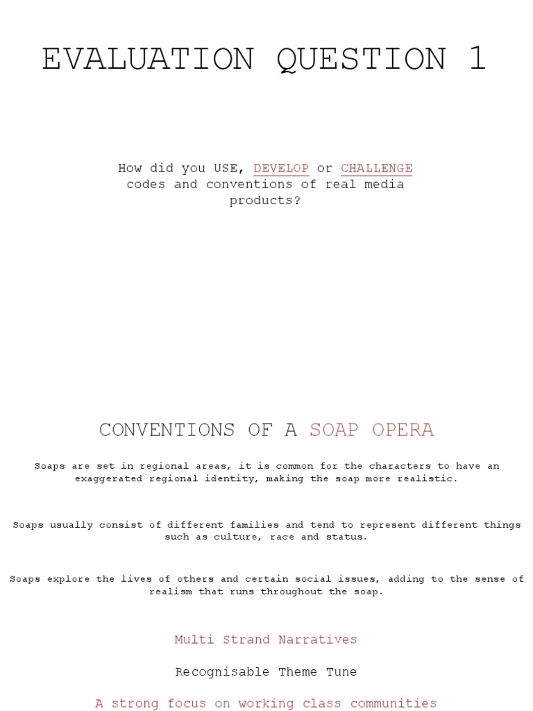 Soap Opera Conventions Analysis | PDF | Self-Improvement | Foreign ...