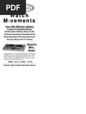 Mouvement De Montre ETA ESA 581.001 Quartz - Pour Pièces / Ne Fonctionne Pas - Occasion