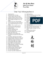 Taijiquan (Tai Chi) - Chen - 13 Methods Sword (Jian) 48 Forms List - English
