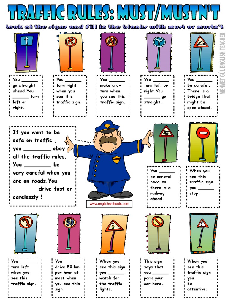 Obligation Must/Must Not Traffic Rules Worksheet | PDF | Home & Garden