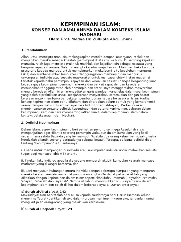 Kepimpinan Islam Pdf