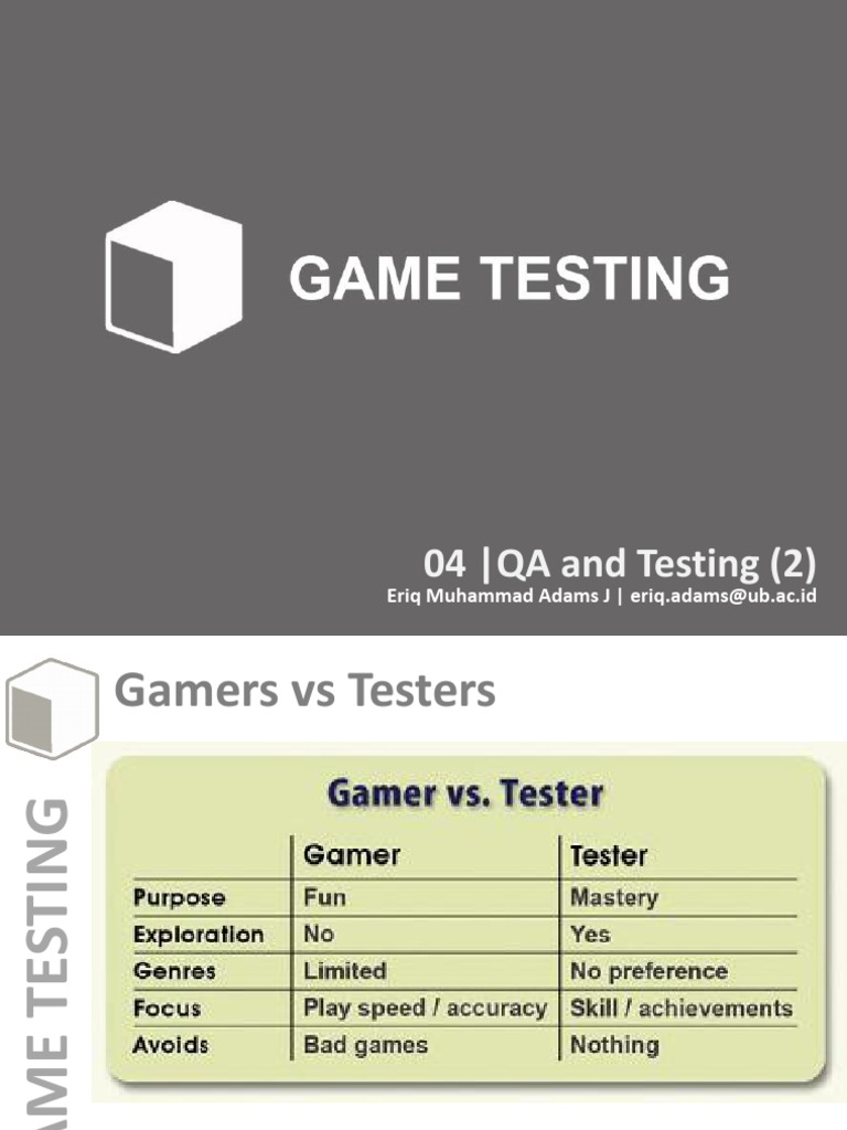 Game Testing Roles and Techniques | PDF | Software Bug | Software Testing