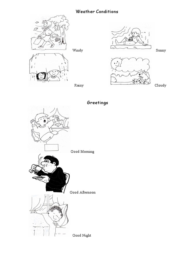 Weather Conditions and Greetings Guide | PDF