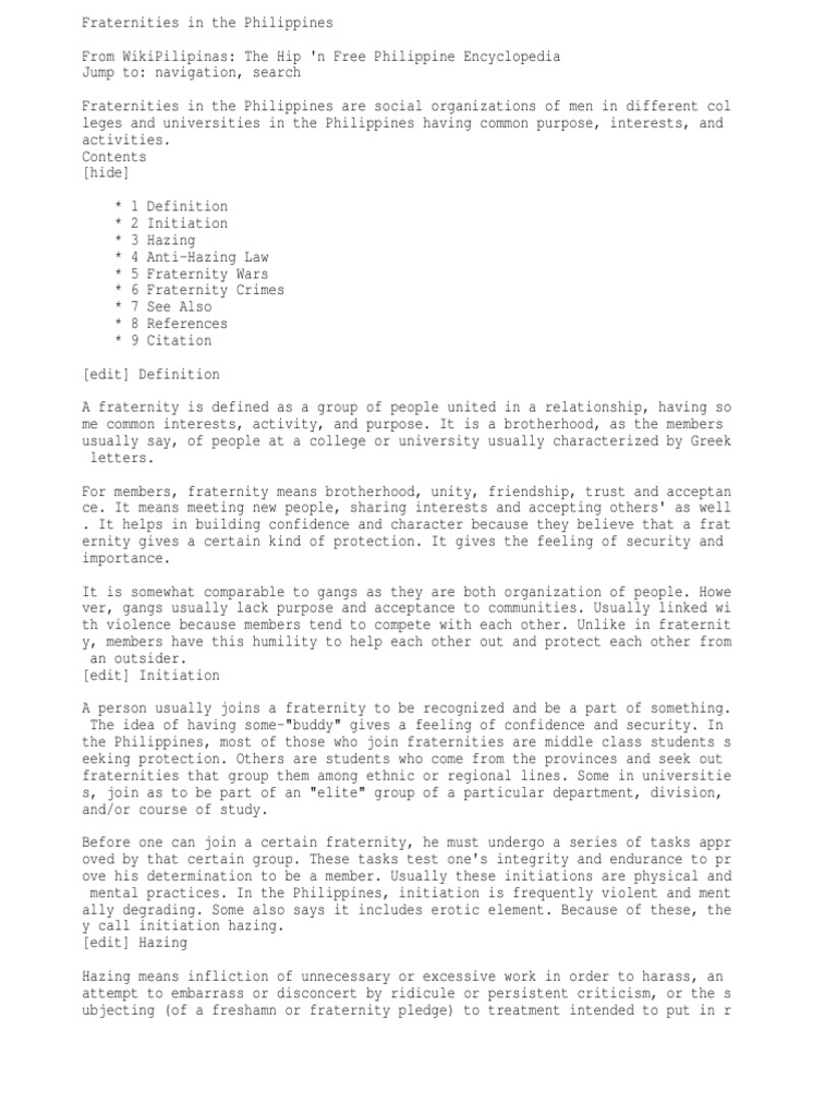 Frat | PDF | Fraternities And Sororities | Student Organizations