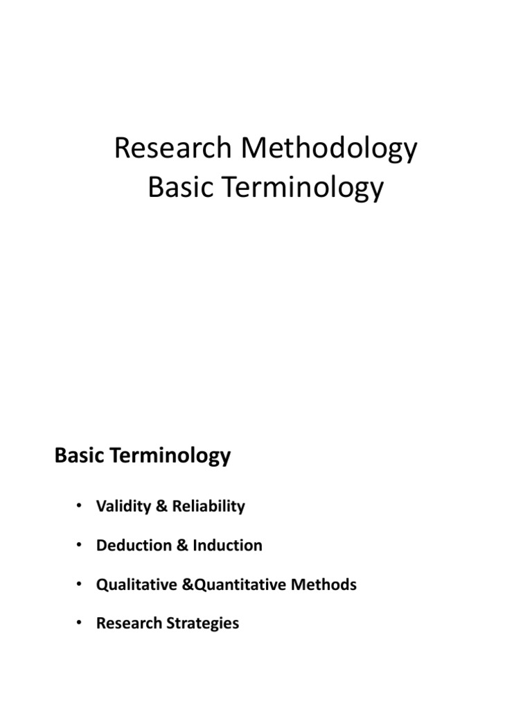 Research Methodology Terminology Guide | PDF | Validity (Statistics ...