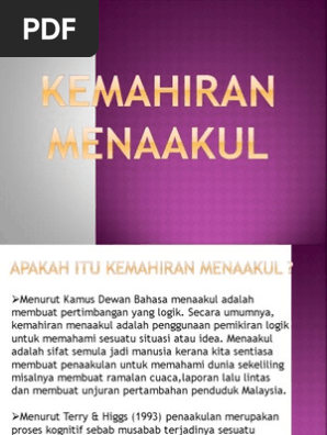 Kemahiran Menaakul Pdf