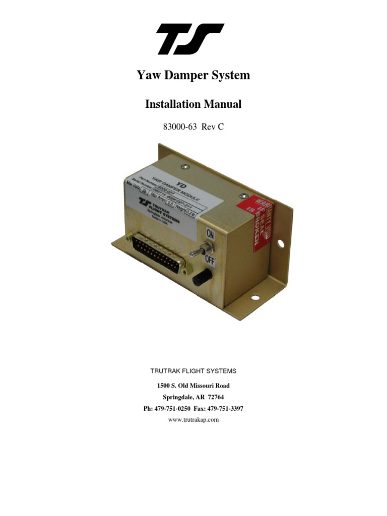 Yaw Damper Installation Guide Flight Dynamics (Fixed Wing Aircraft