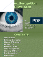 Human Recognition BY Eye Scan: BY:-Deepali Dabas ROLL NO.-28 B.E Comp 1