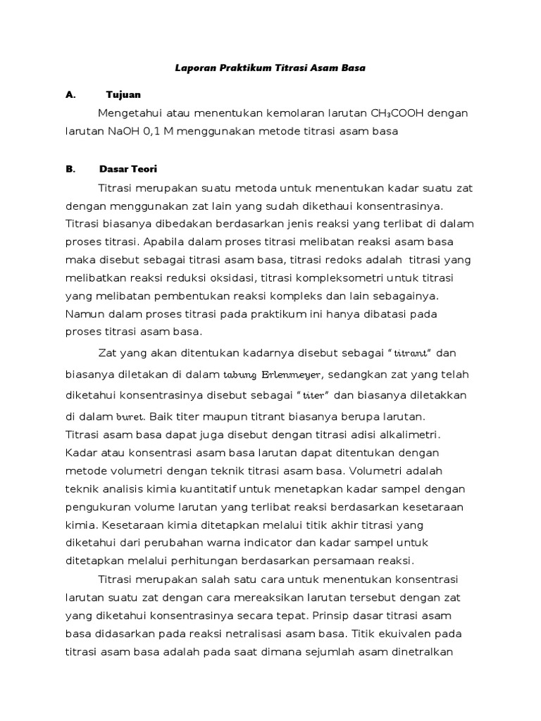 Laporan Praktikum Titrasi Asam Basa 1 Tambahin Cover