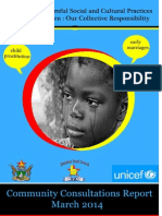 2014 Report On Harmful Cultural Practices Affecting Children in Zimbabwe